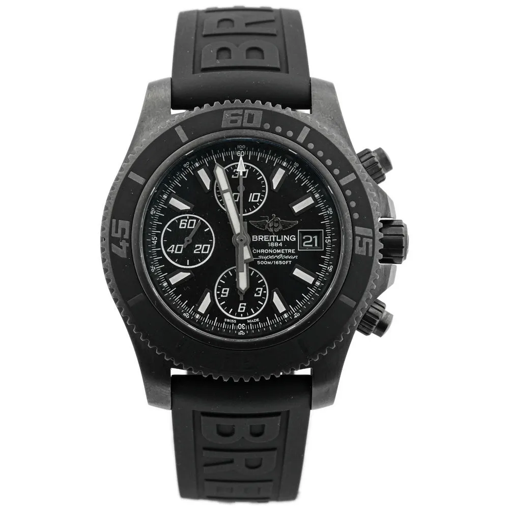 Breitling Men's Superocean Chronograph Stainless Steel 44mm Black Stick Dial Watch Reference #: M13341B7/BD11-152S