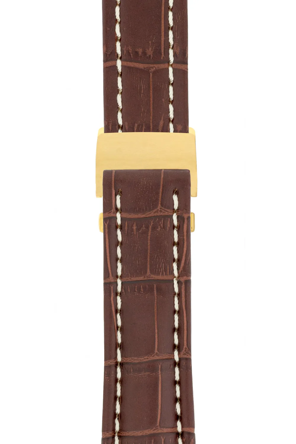 Breitling-Style Alligator-Embossed Deployment Strap - TABAC