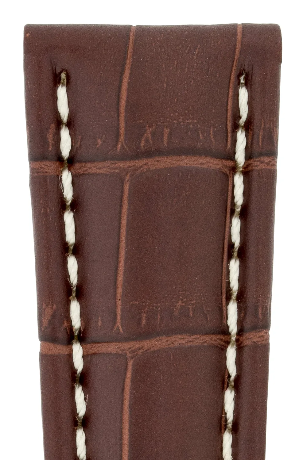Breitling-Style Alligator-Embossed Deployment Strap - TABAC