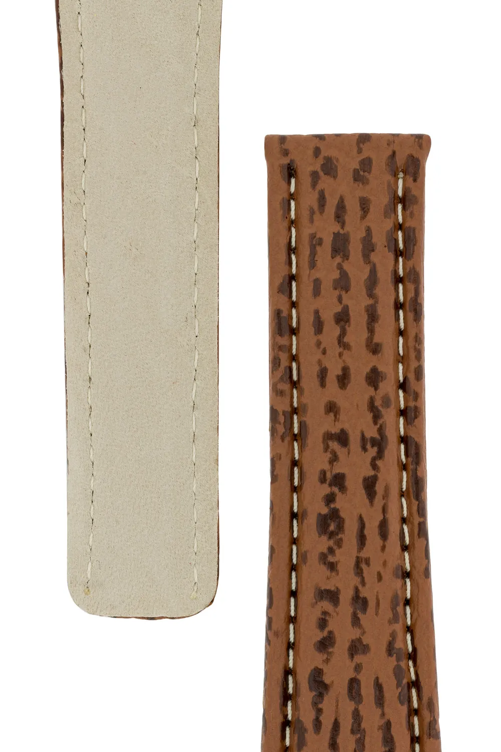 Breitling-Style Shark Deployment Watch Strap in HONEY BROWN