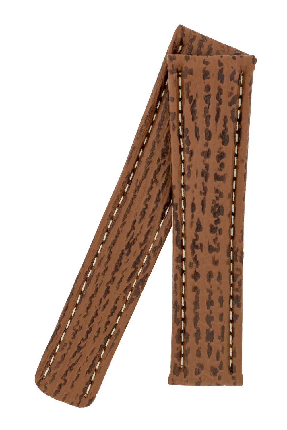 Breitling-Style Shark Deployment Watch Strap in HONEY BROWN