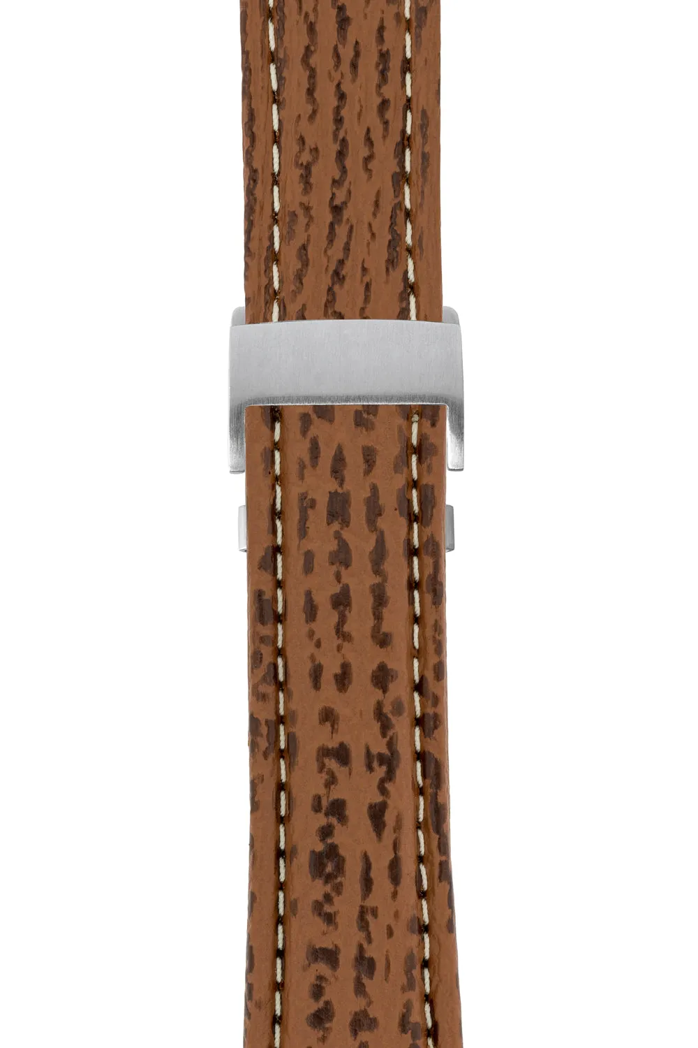 Breitling-Style Shark Deployment Watch Strap in HONEY BROWN