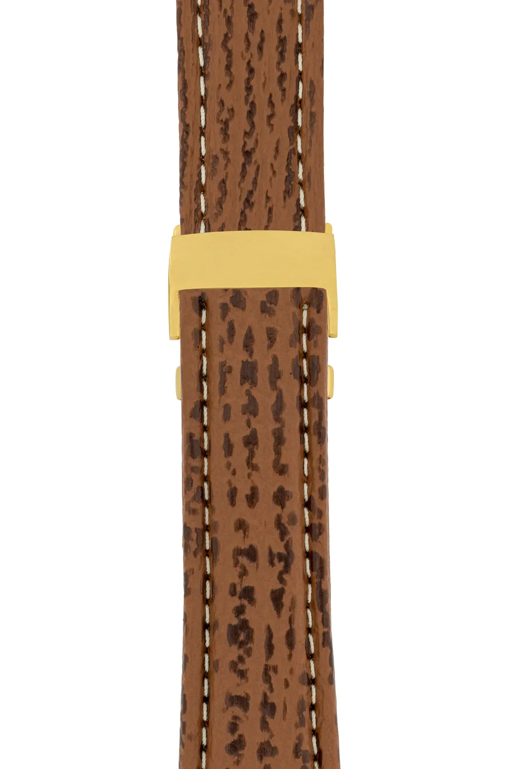 Breitling-Style Shark Deployment Watch Strap in HONEY BROWN