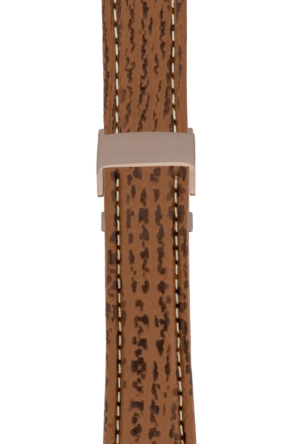 Breitling-Style Shark Deployment Watch Strap in HONEY BROWN
