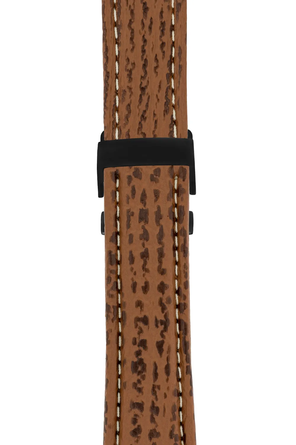Breitling-Style Shark Deployment Watch Strap in HONEY BROWN