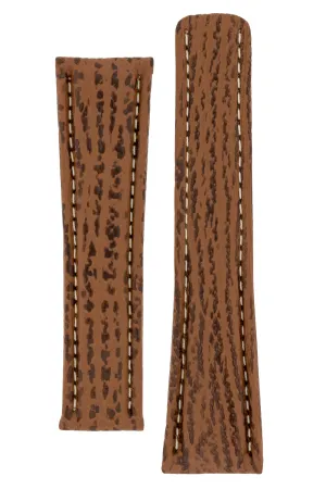 Breitling-Style Shark Deployment Watch Strap in HONEY BROWN