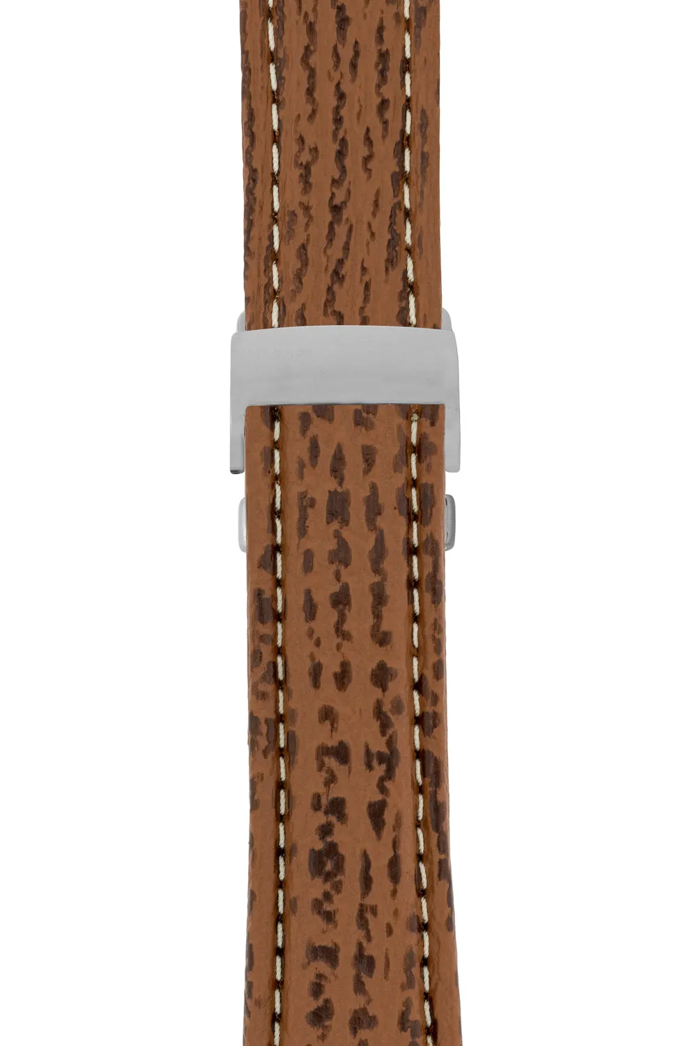 Breitling-Style Shark Deployment Watch Strap in HONEY BROWN