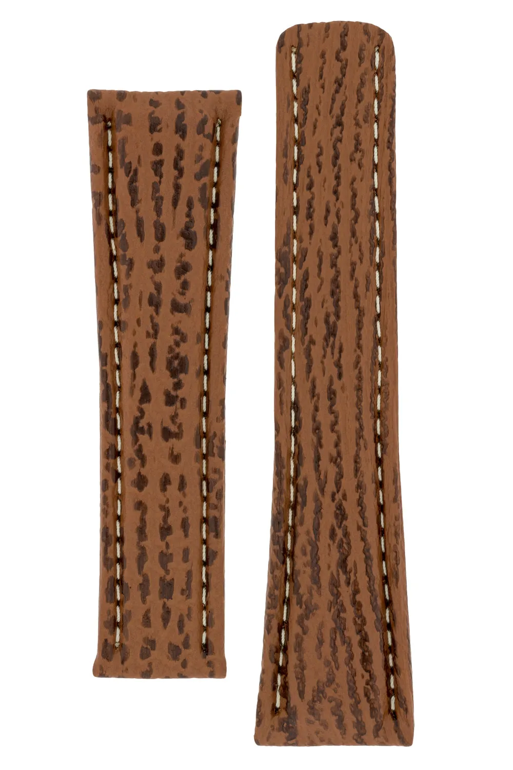 Breitling-Style Shark Deployment Watch Strap in HONEY BROWN