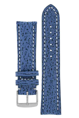 Breitling-Style Shark Leather Watch Strap and Buckle in NIGHT BLUE