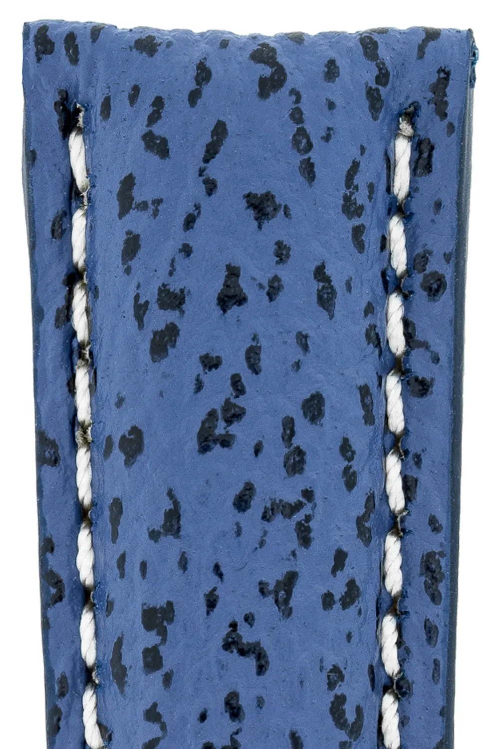 Breitling-Style Shark Leather Watch Strap and Buckle in NIGHT BLUE