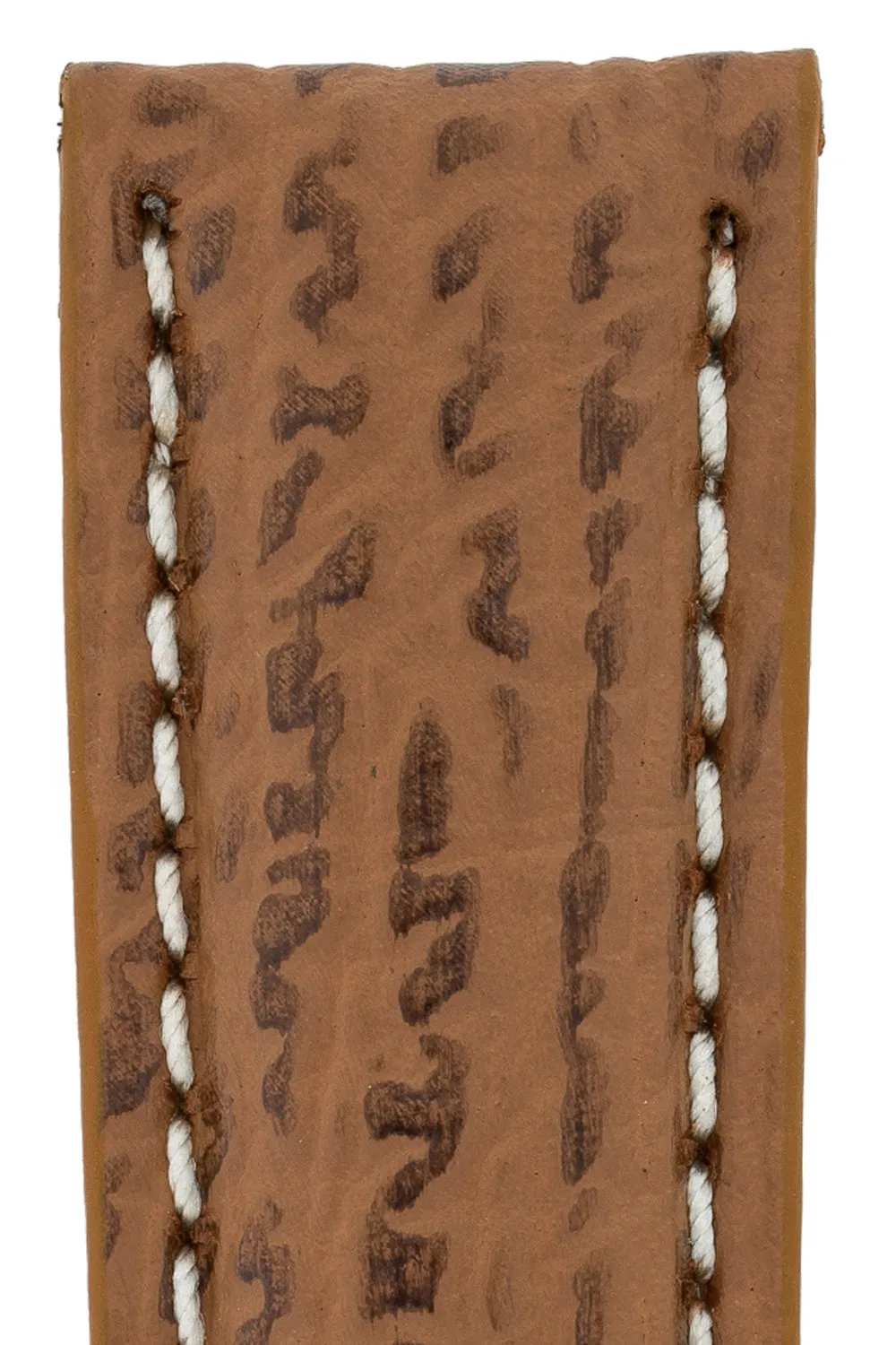 Breitling-Style Shark Skin Leather Watch Strap and Buckle Honey Brown