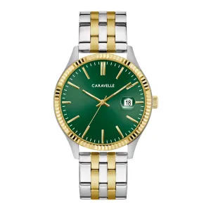 Bulova Caravelle Mens Two Tone Green Dial Watch