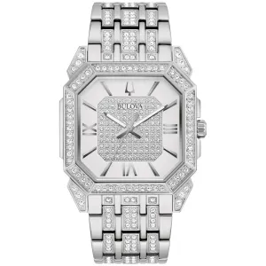 Bulova Dress/Classic Crystal Mens Watch Stainless Steel