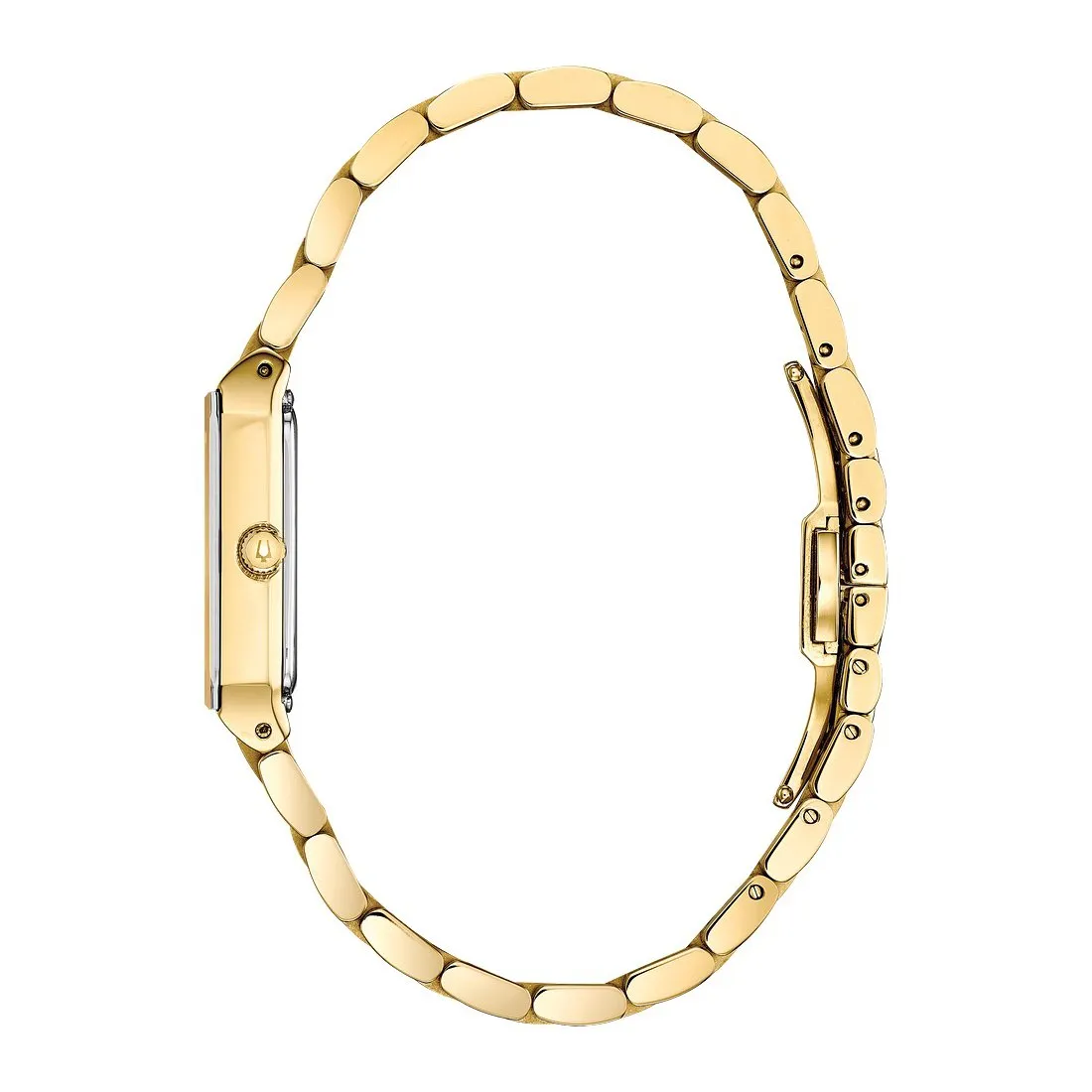 Bulova Quadra Ladies Gold Tone Diamond Dial Watch