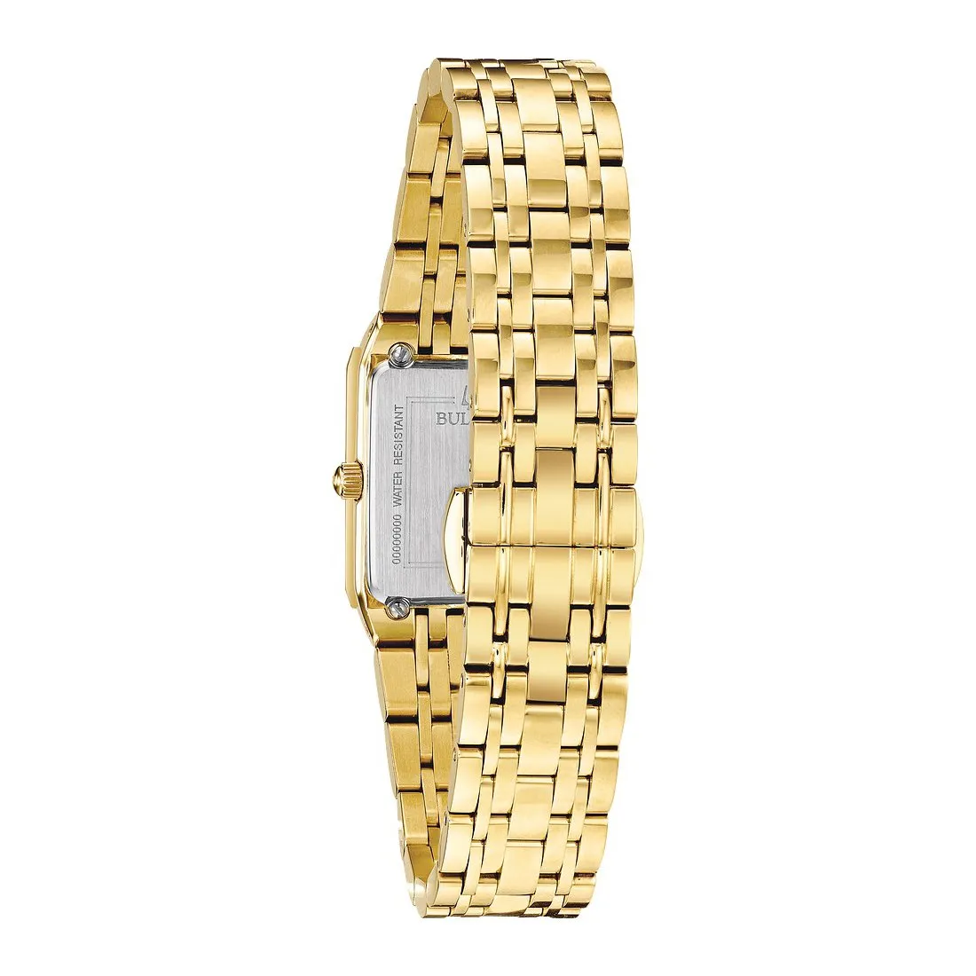 Bulova Quadra Ladies Gold Tone Diamond Dial Watch