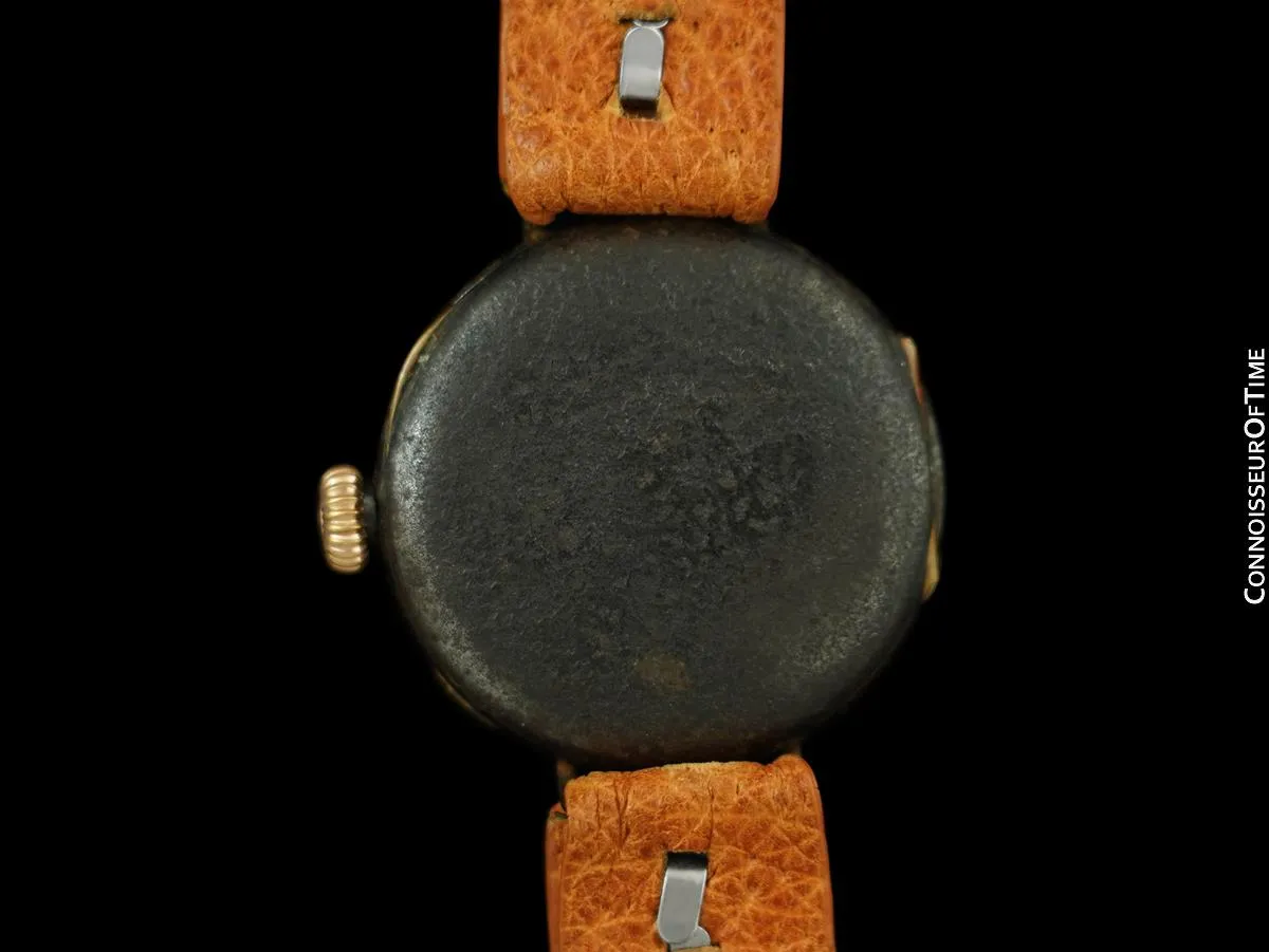 c. 1917 Rolex Rare Vintage Mens World War I Era Military Officers Trench Watch - Gun Metal