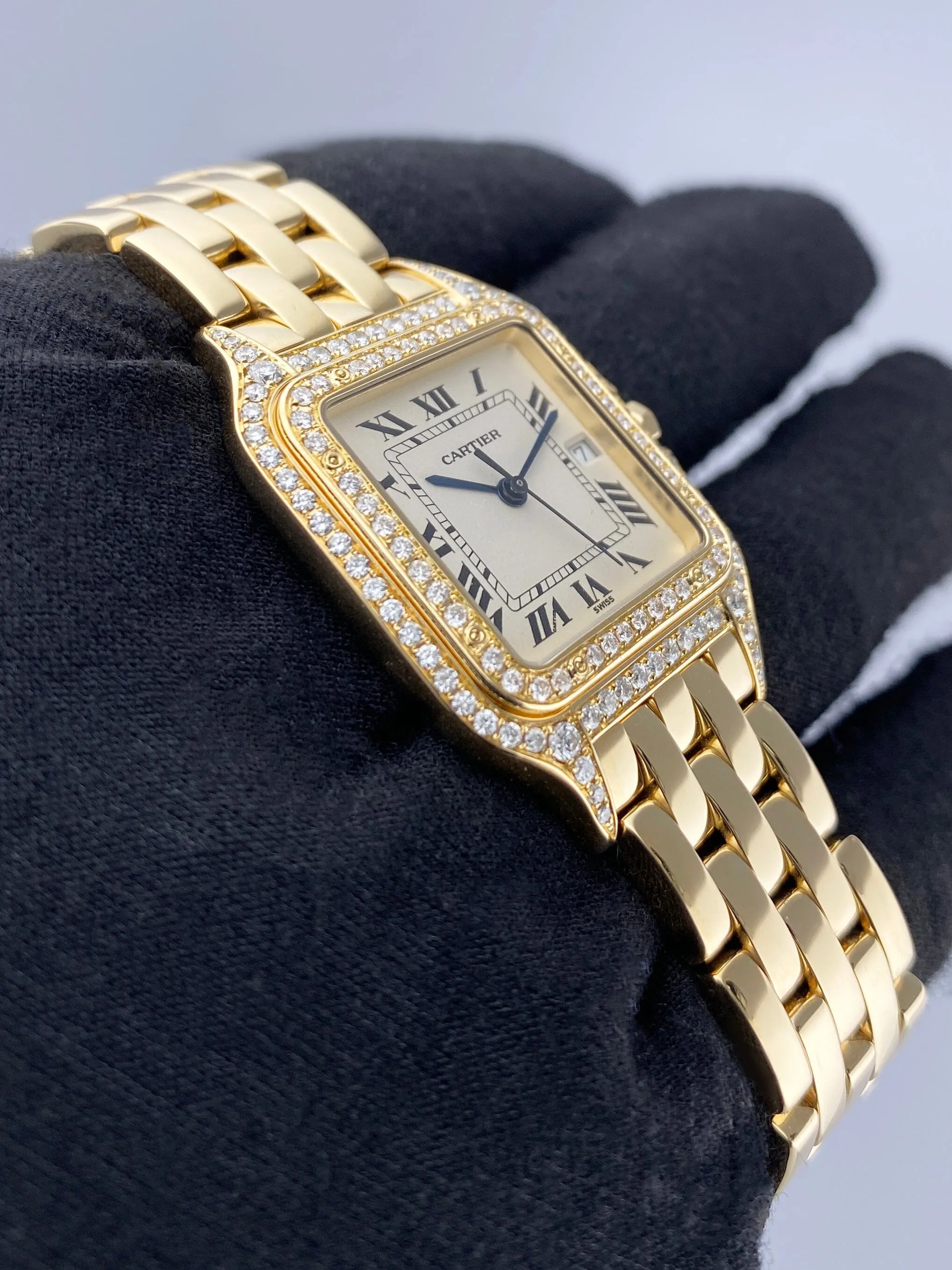 Cartier Panthere Large W25014B9 Diamond Mens Watch