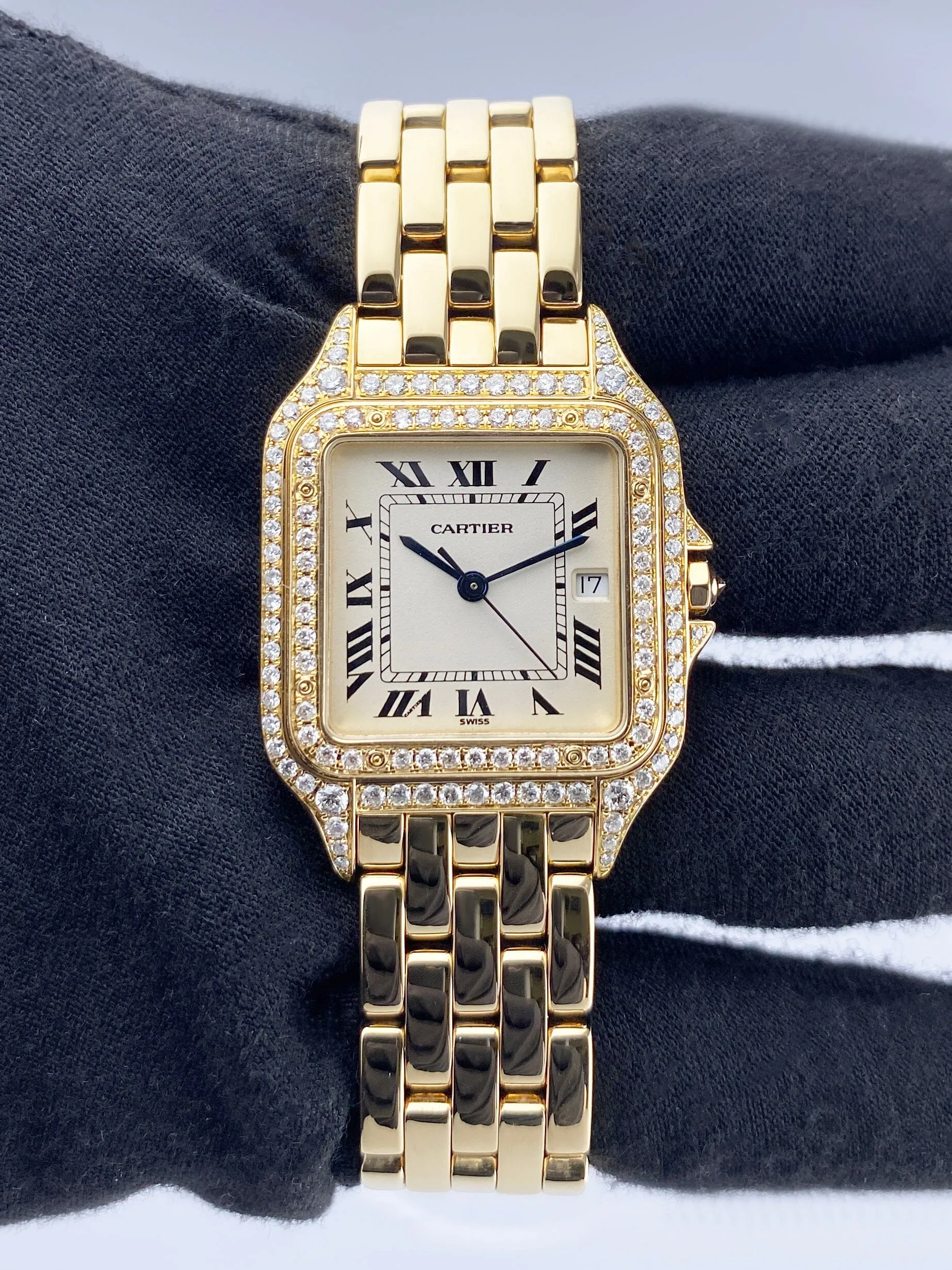 Cartier Panthere Large W25014B9 Diamond Mens Watch