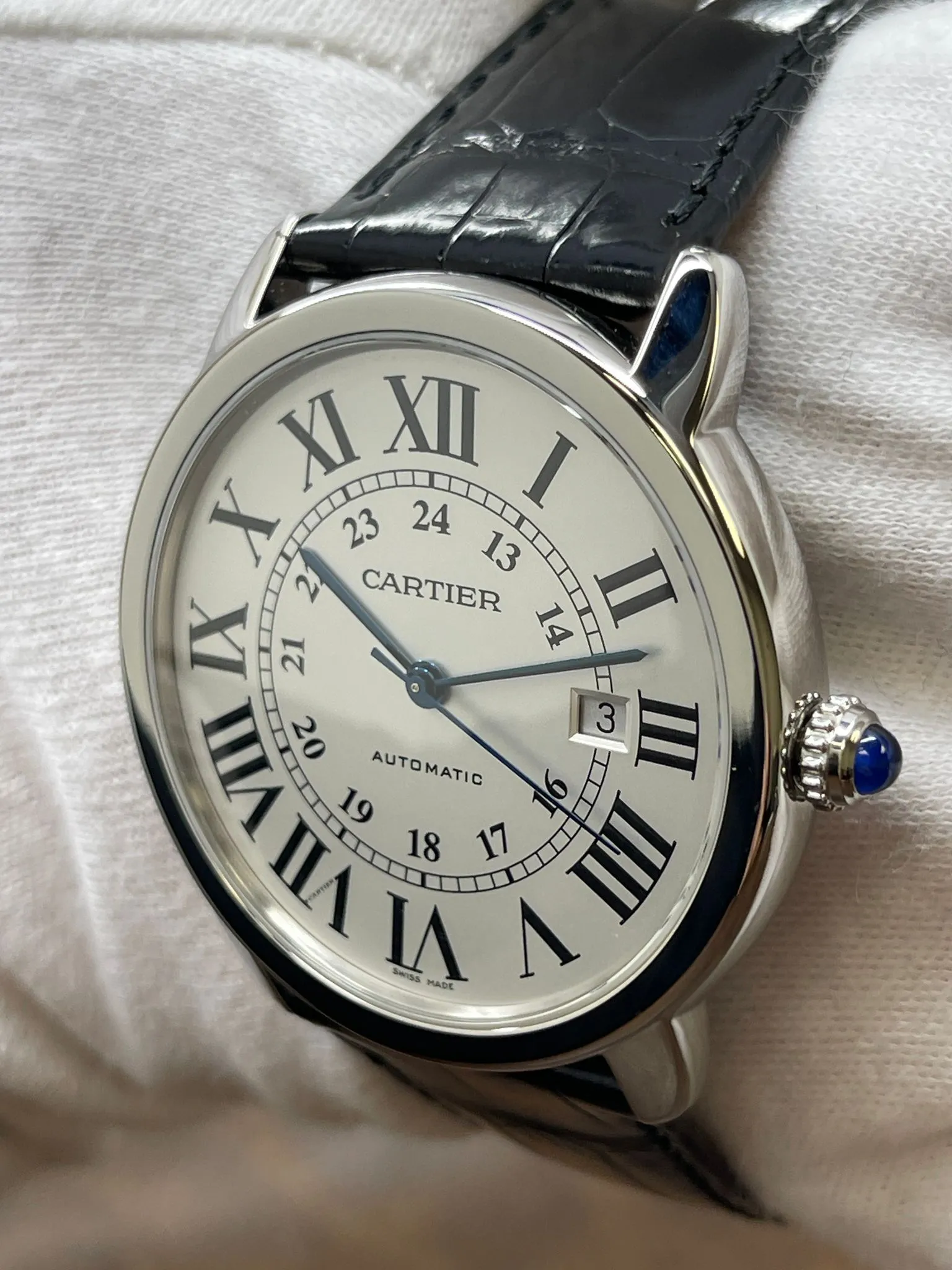 Cartier Ronde Solo de Cartier 3802 White Dial Automatic Men's Watch