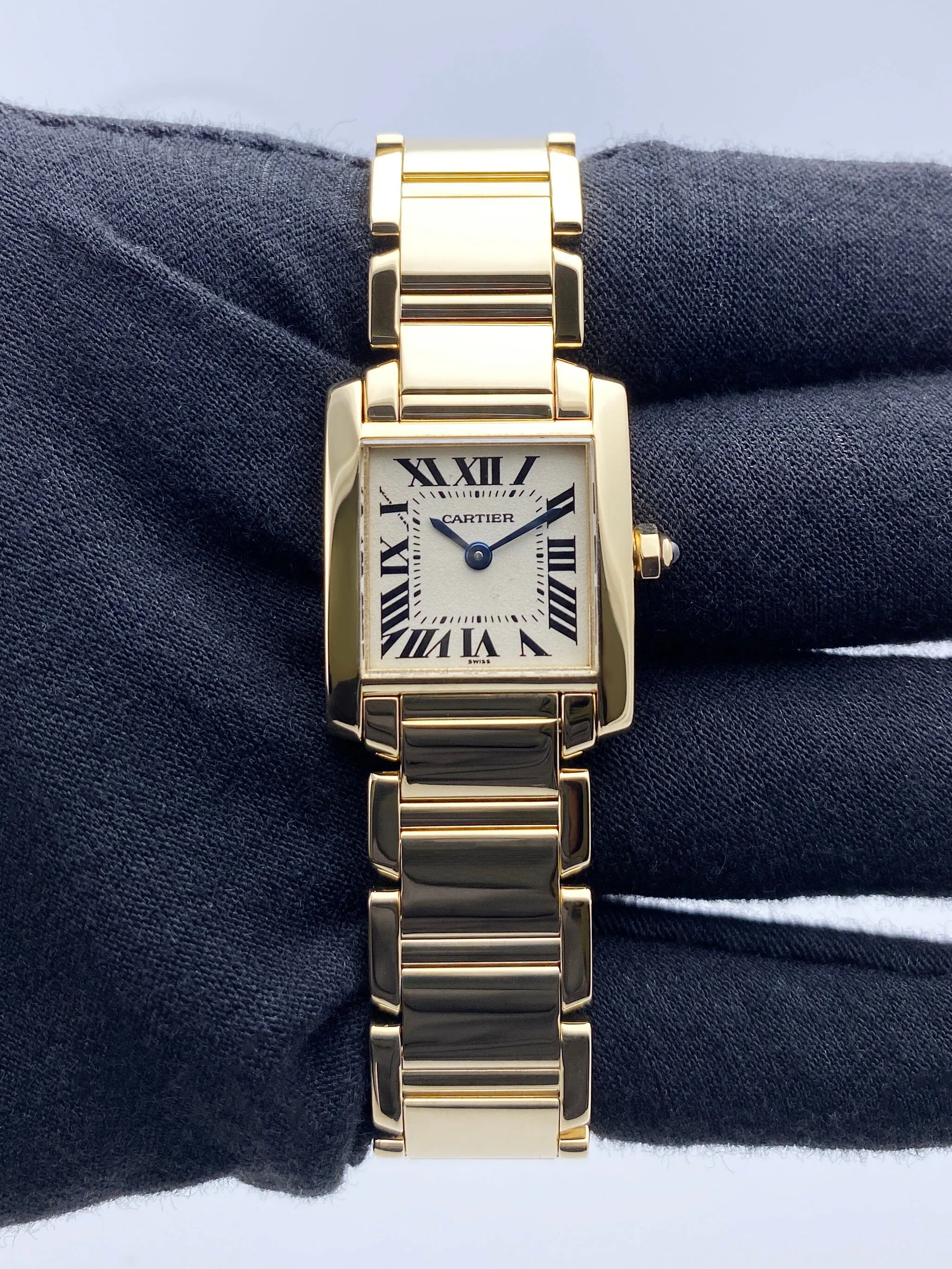 Cartier Tank Francaise W50002N2 Yellow Gold Ladies Watch Box Papers