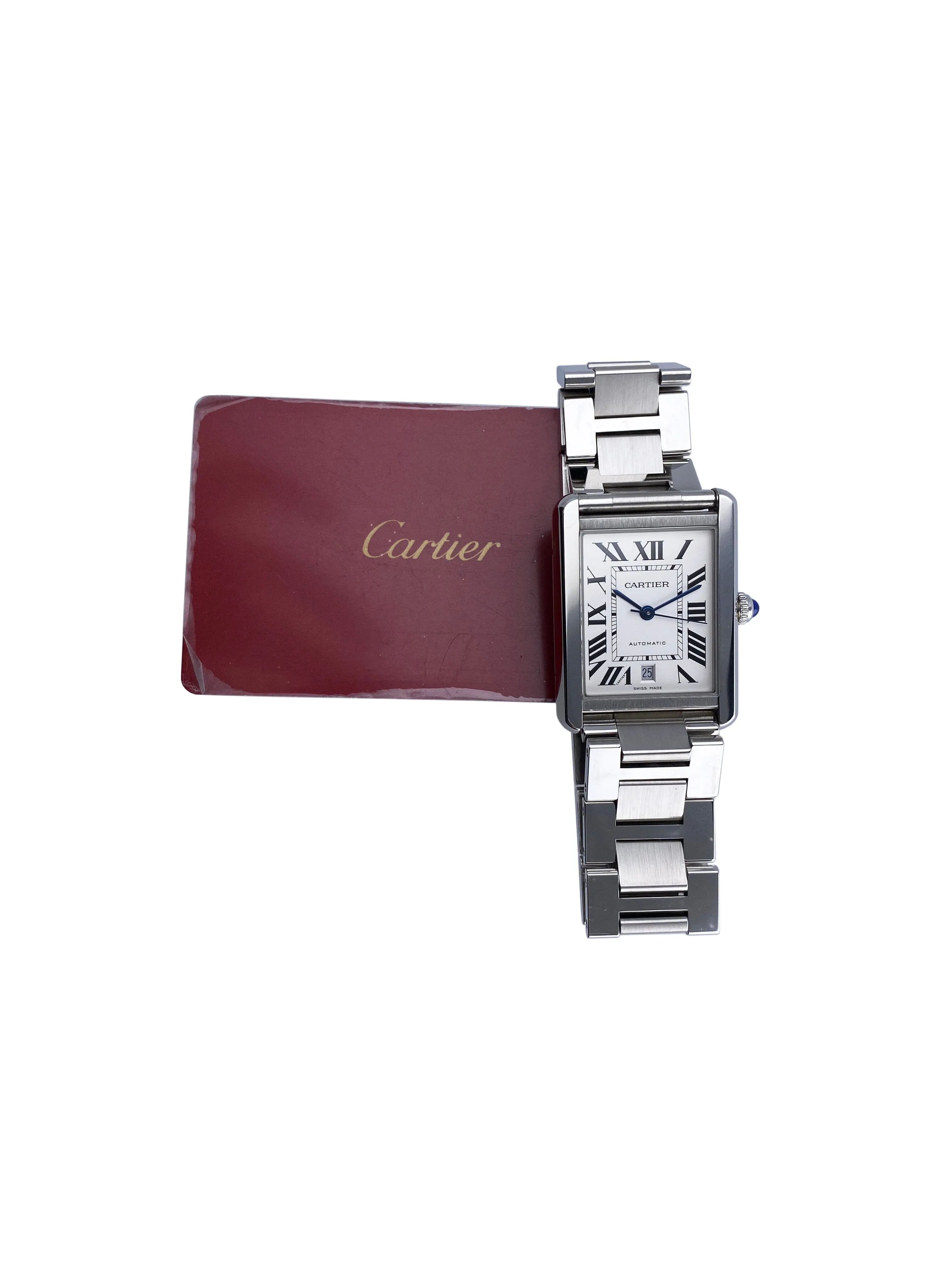 Cartier Tank Solo XL W5200028 Stainless Steel Mens Watch Box Papers