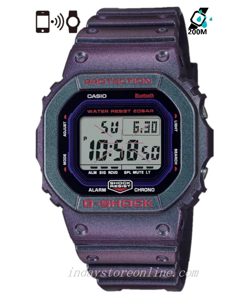 Casio G-Shock Men's Watch DW-B5600AH-6 Digital 5600 Series New Arrival Mobile link (Wireless linking using Bluetooth®)