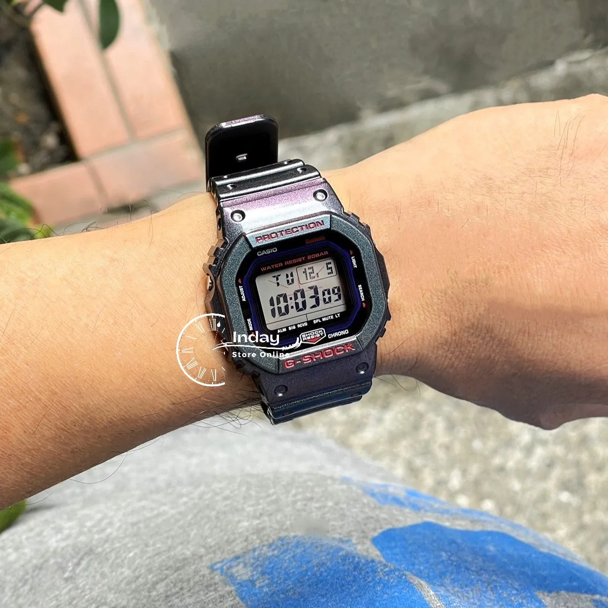 Casio G-Shock Men's Watch DW-B5600AH-6 Digital 5600 Series New Arrival Mobile link (Wireless linking using Bluetooth®)