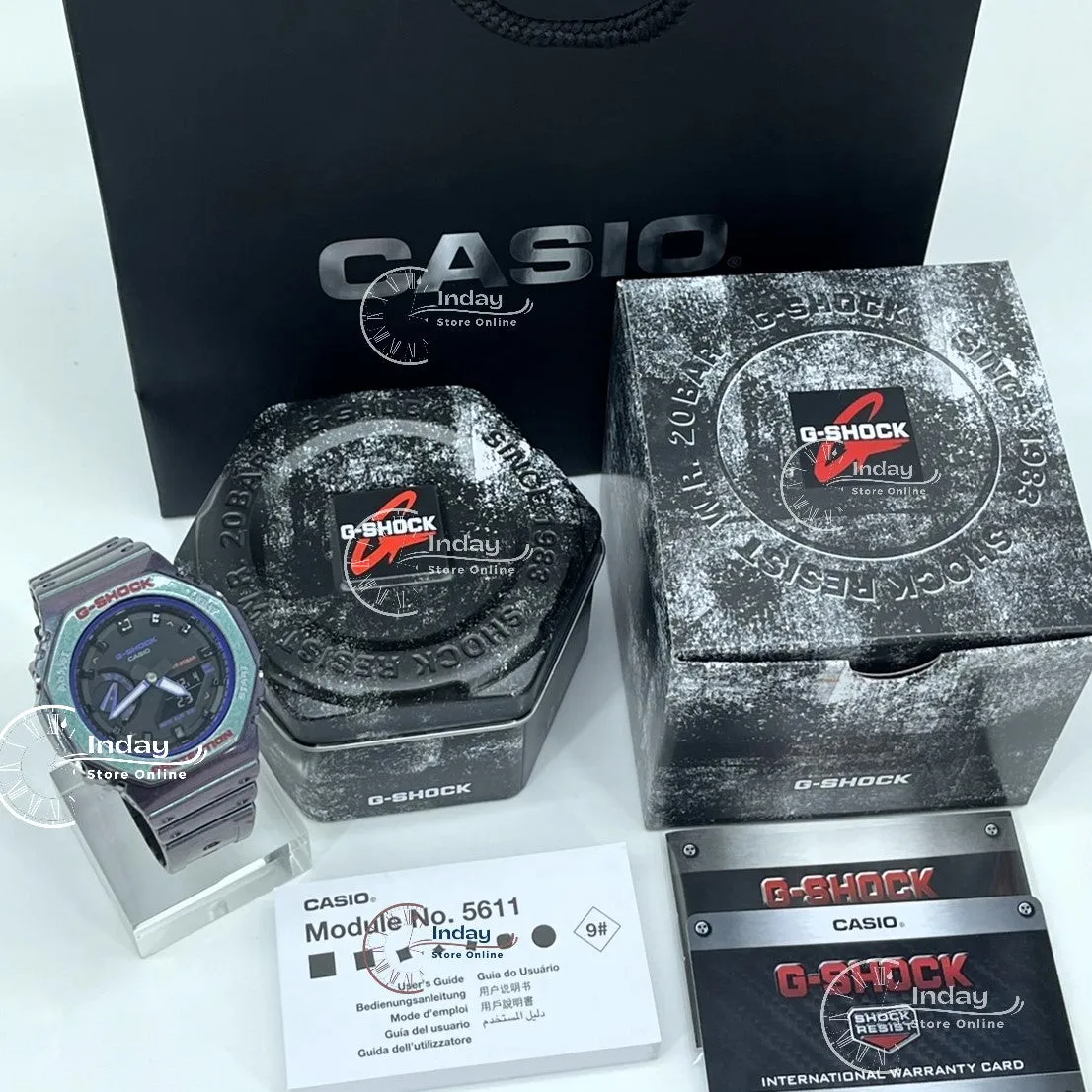 Casio G-Shock Men's Watch GA-2100AH-6A Analog-Digital 2100 Series New Arrival Shock Resistant Carbon Core Guard Structure