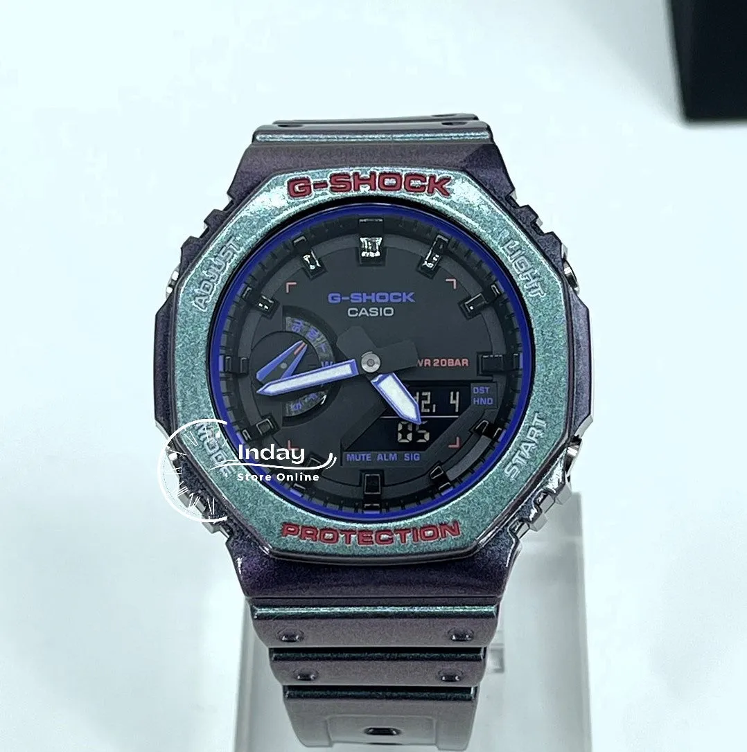 Casio G-Shock Men's Watch GA-2100AH-6A Analog-Digital 2100 Series New Arrival Shock Resistant Carbon Core Guard Structure