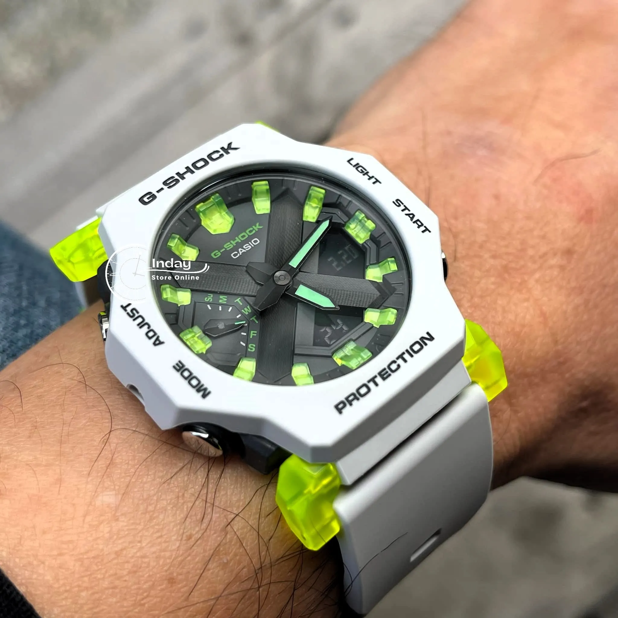 Casio G-Shock Men's Watch GA-2300MW-8A Resin Band Mineral Glass Shock Resistant