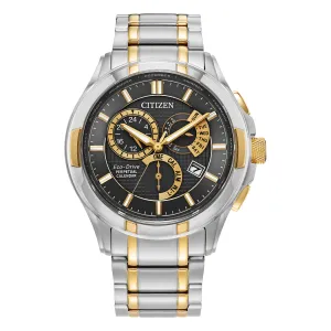 Citizen Calibre 8700 Mens Perpetual Calendar Eco Drive Two Tone Grey Dial Watch