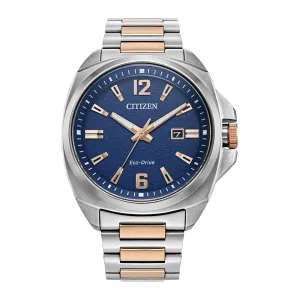 Citizen Endicott Mens Two Tone Blue Dial Watch