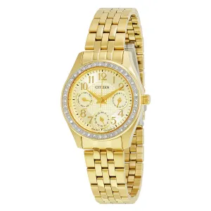 Citizen Gold Tone Ladies Multifunction Watch ED8132-55P