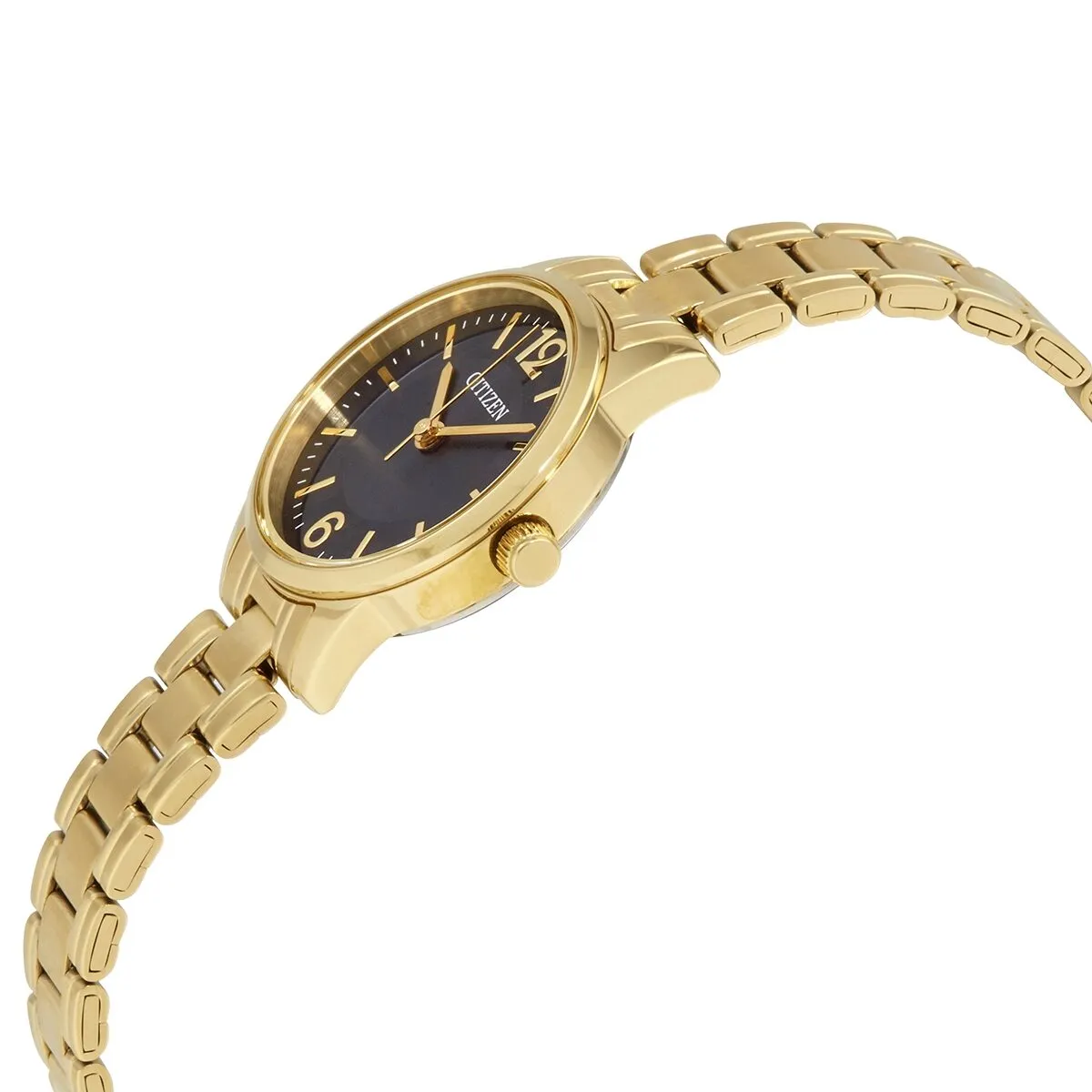 Citizen Quartz Black Dial Yellow Gold-tone Ladies Watch EJ6082-51E