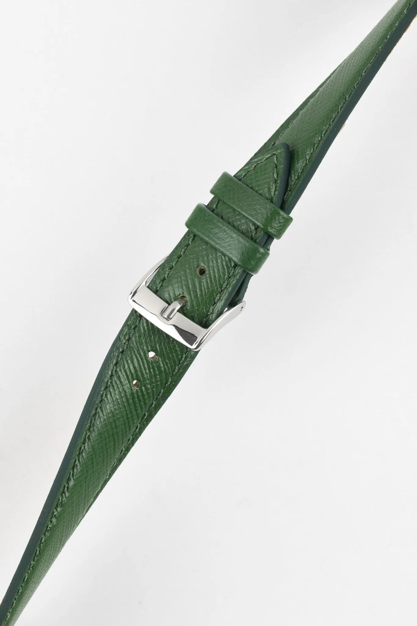 Classic Saffiano Leather Watch Strap in British Green