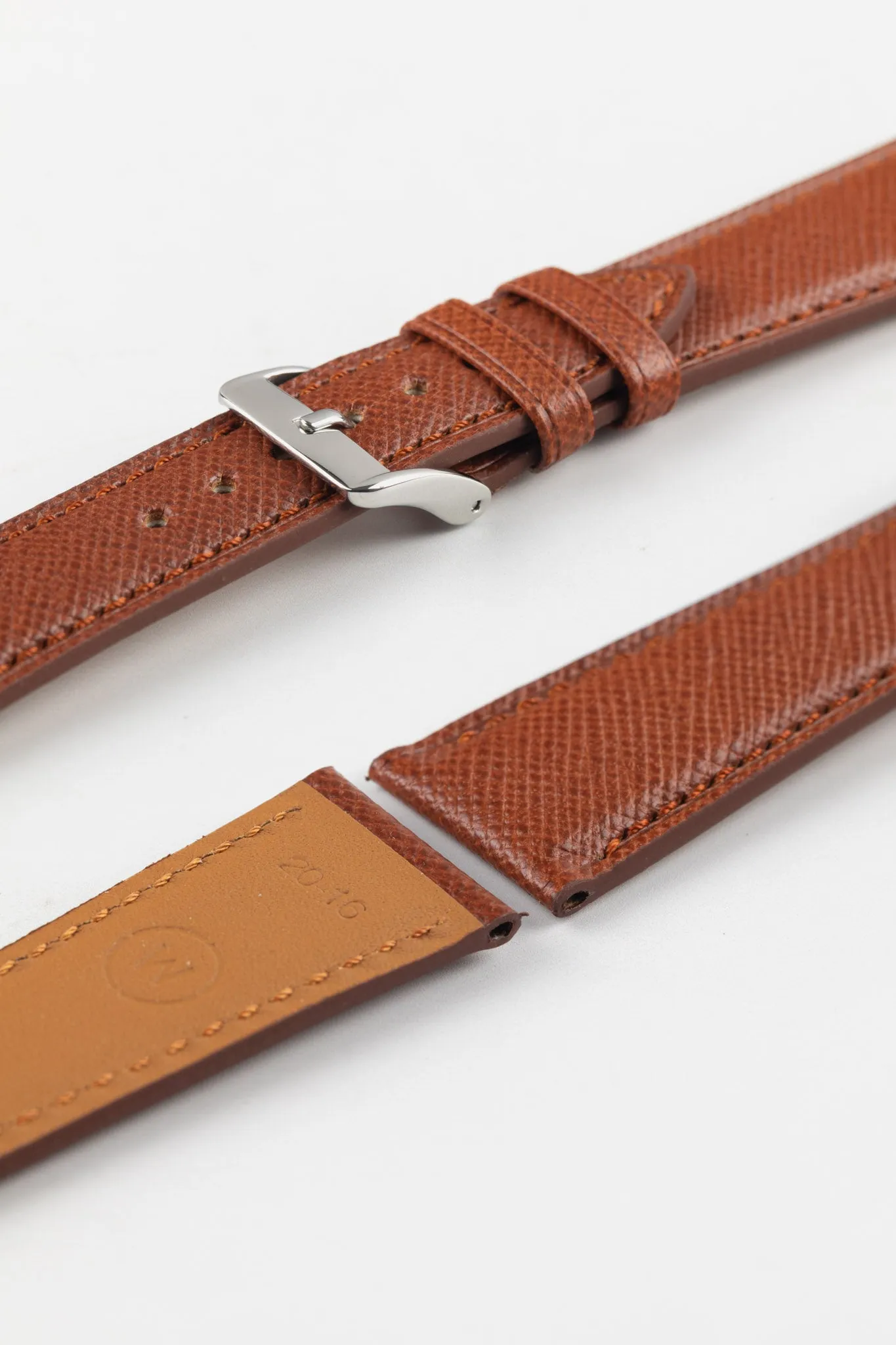 Classic Saffiano Leather Watch Strap in Cognac