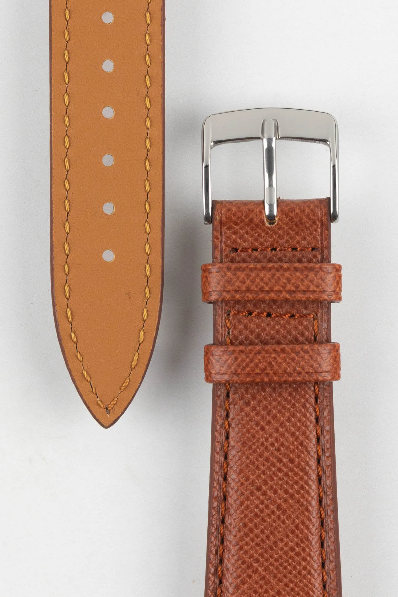Classic Saffiano Leather Watch Strap in Cognac