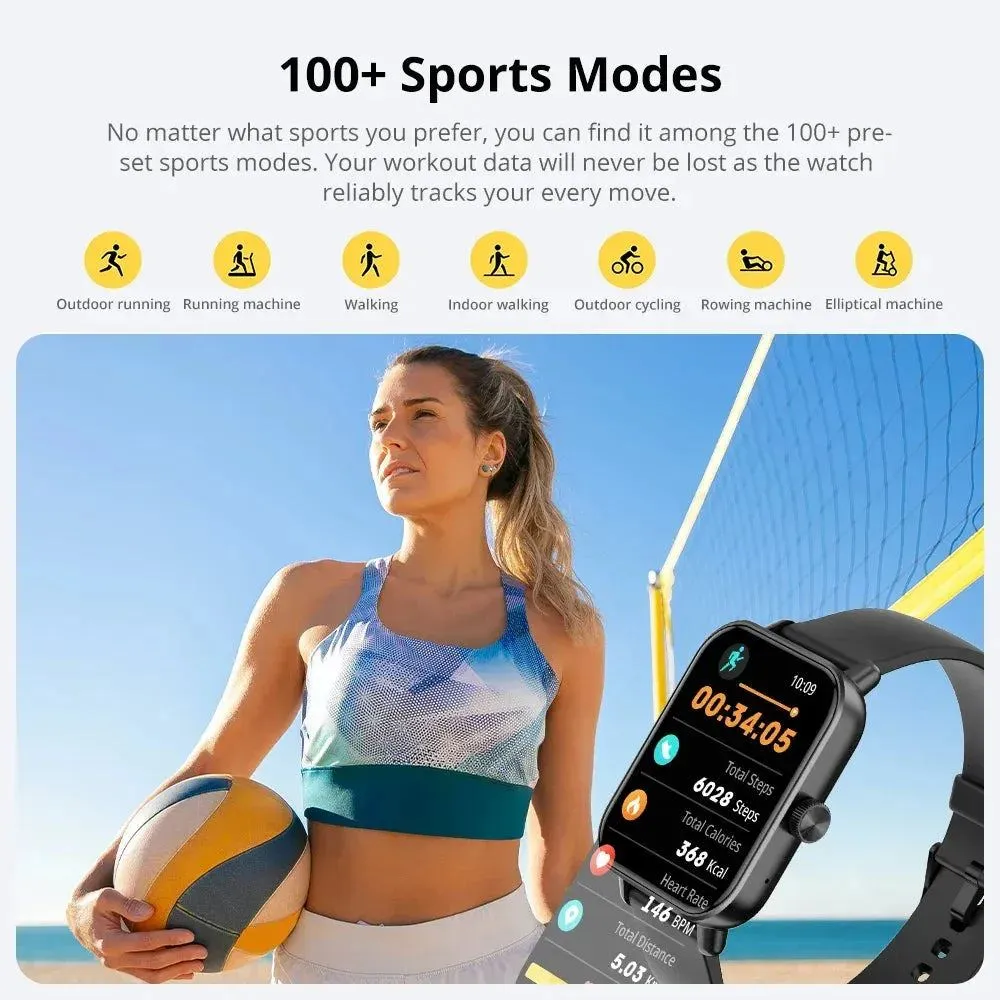 COLMI P81 Voice Calling Smart Watch Ultra 1.9 inch Screen 24H Health Monitor 100  Sports Modes, Bluetooth Smartwatch Men Women