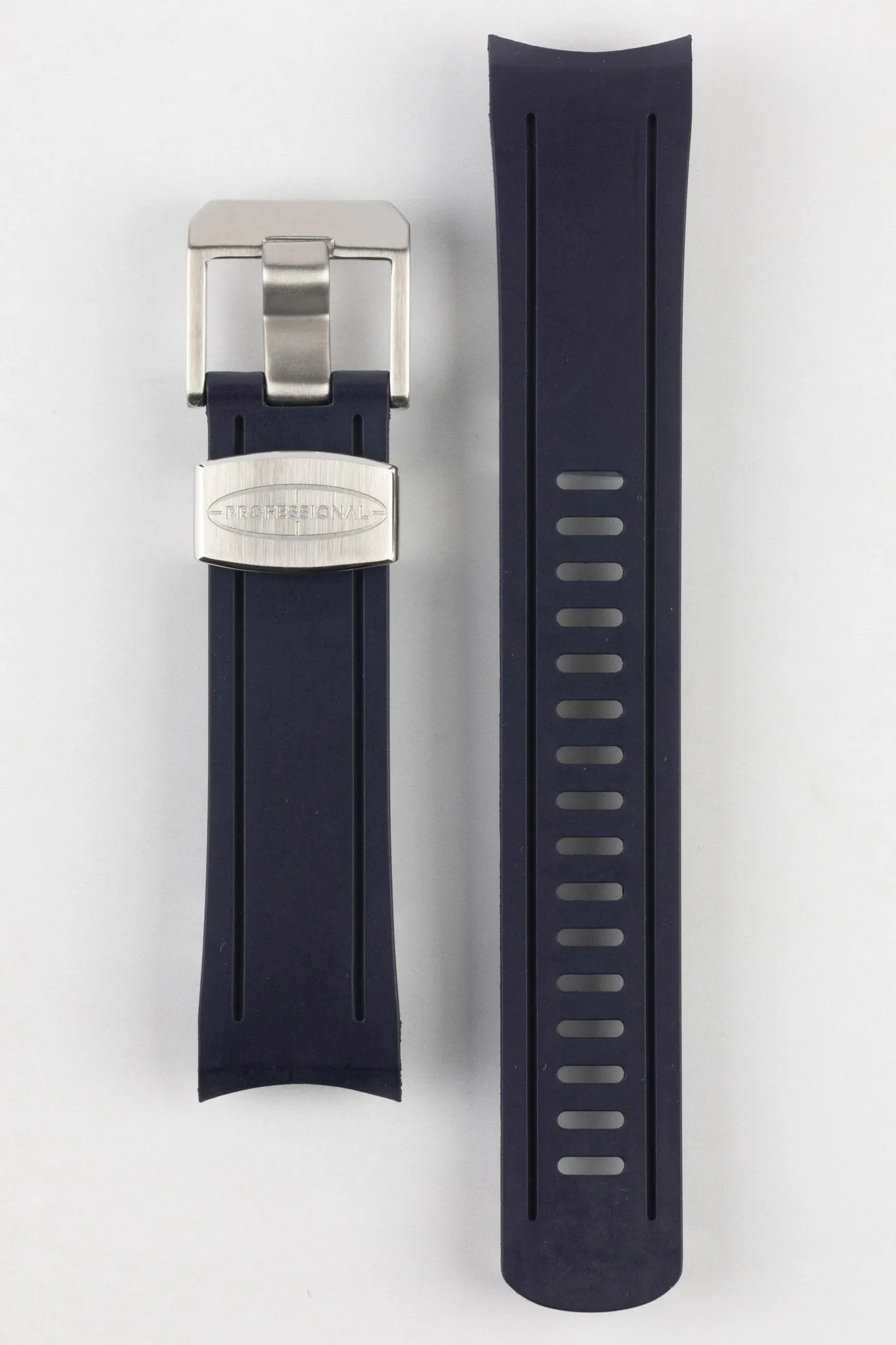 CRAFTER BLUE CB05 Rubber Watch Strap for Seiko SKX Series – NAVY BLUE with Steel Keeper