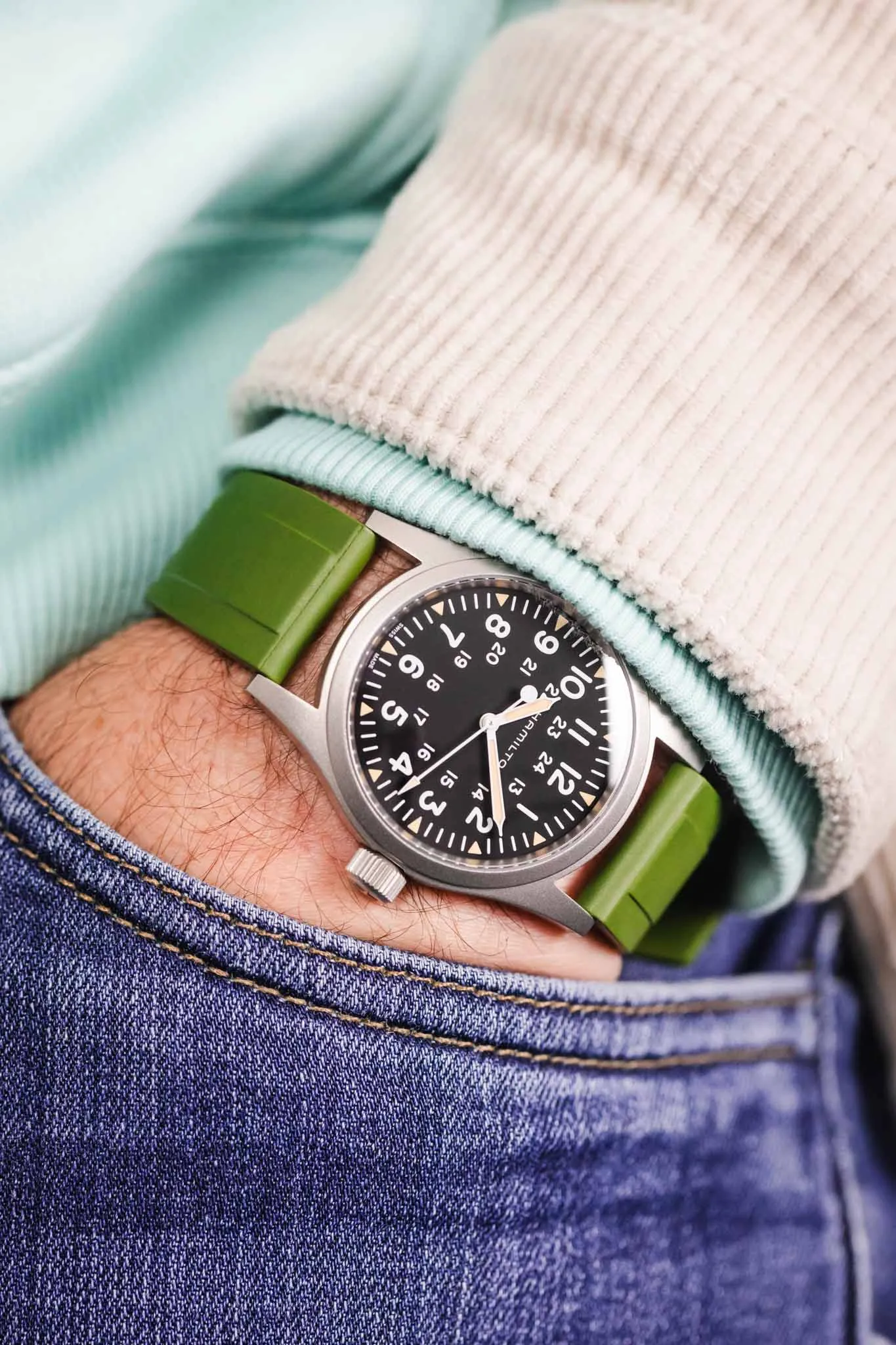CRAFTER BLUE UX03 Green FKM Rubber Watch Strap