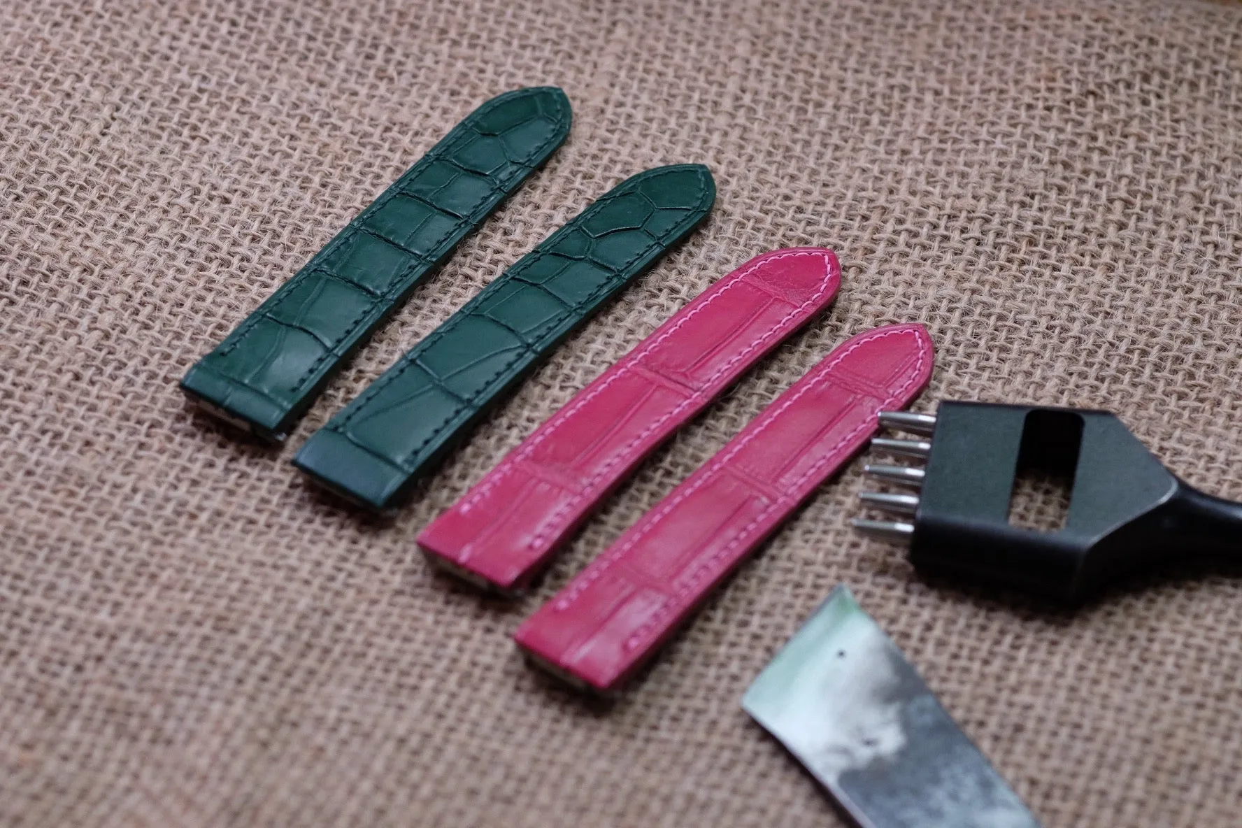 Custom made crocodile strap for Cartier Roadster HDCAS08
