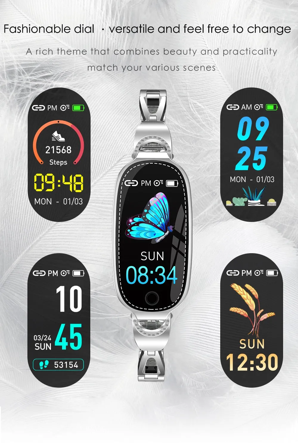CZJW Fashion Woman Smart watch Fitness Tracker bracelet Smartwatch lady wristband Gift For girl Blood Pressure PK H8 AK16