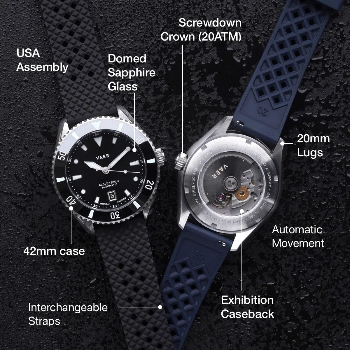D5 Meridian Black - USA Auto 42mm