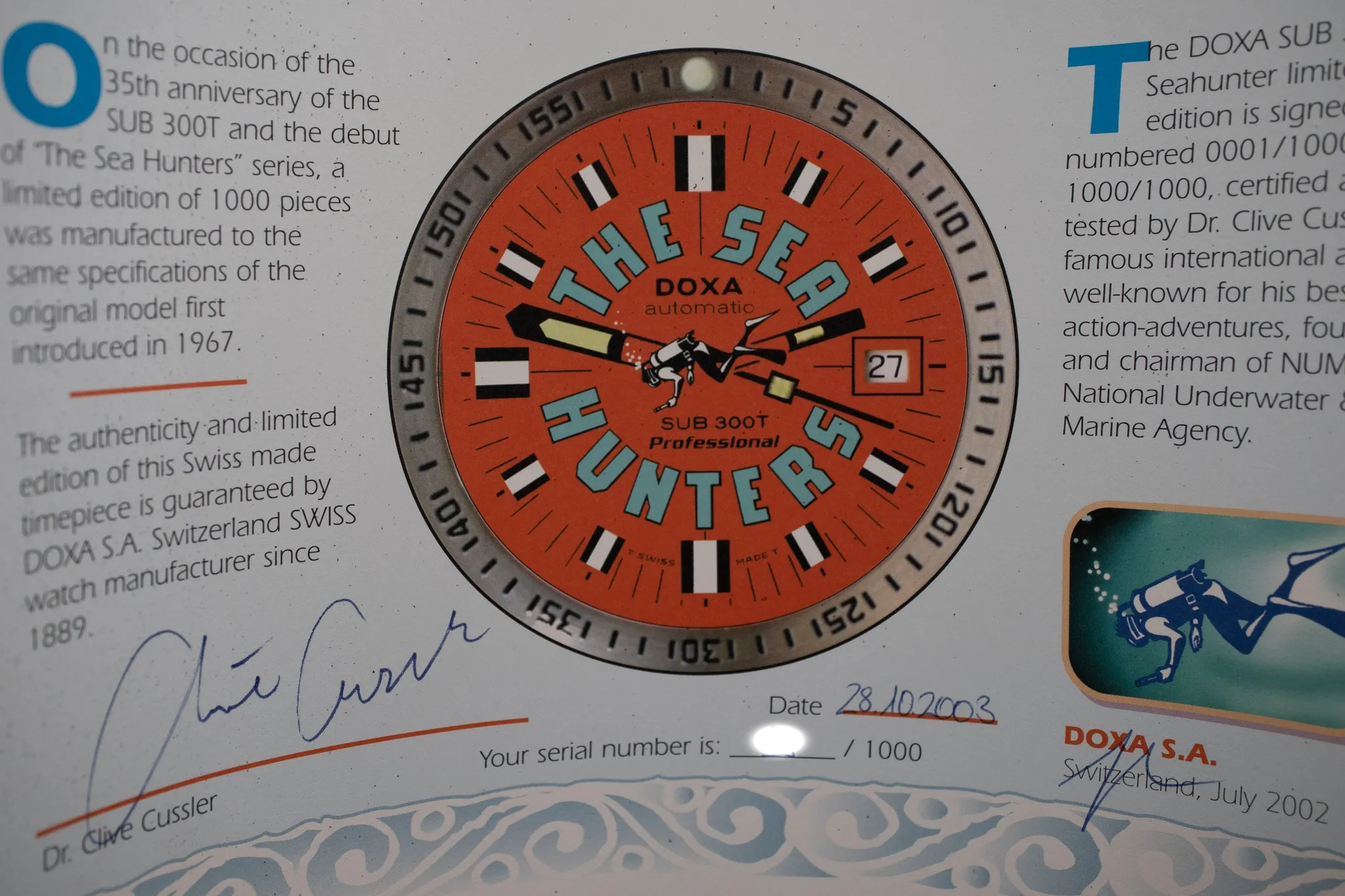 Doxa Sub 300T Seahunter 2002