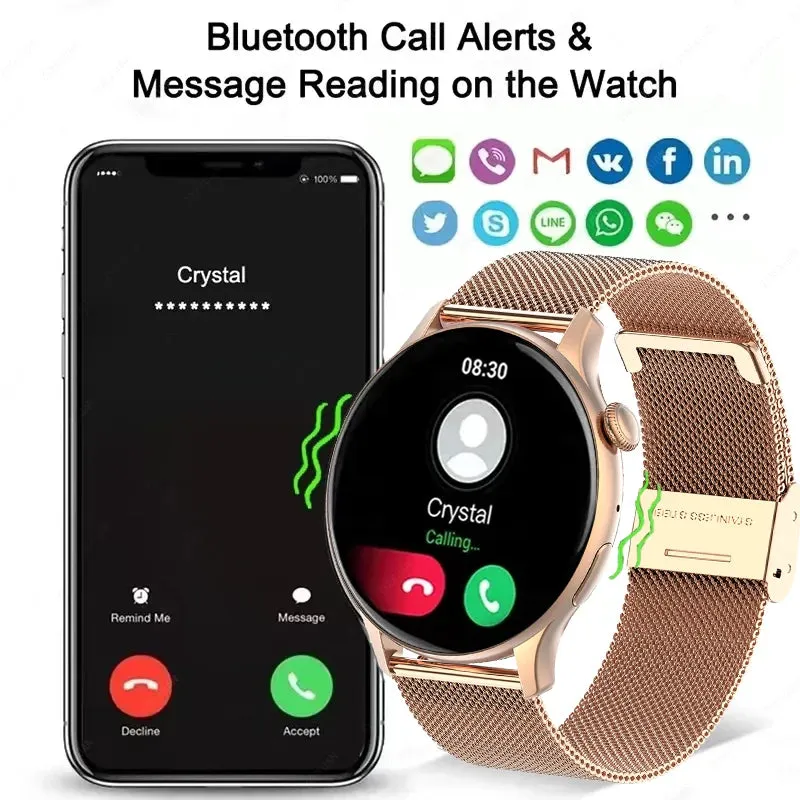 ELEGANCE LuxeFit Women Smartwatch 466*466 AMOLED 1.43" HD Screen Always Display Time Bluetooth Call IP67 Waterproof Sports Smart Watch