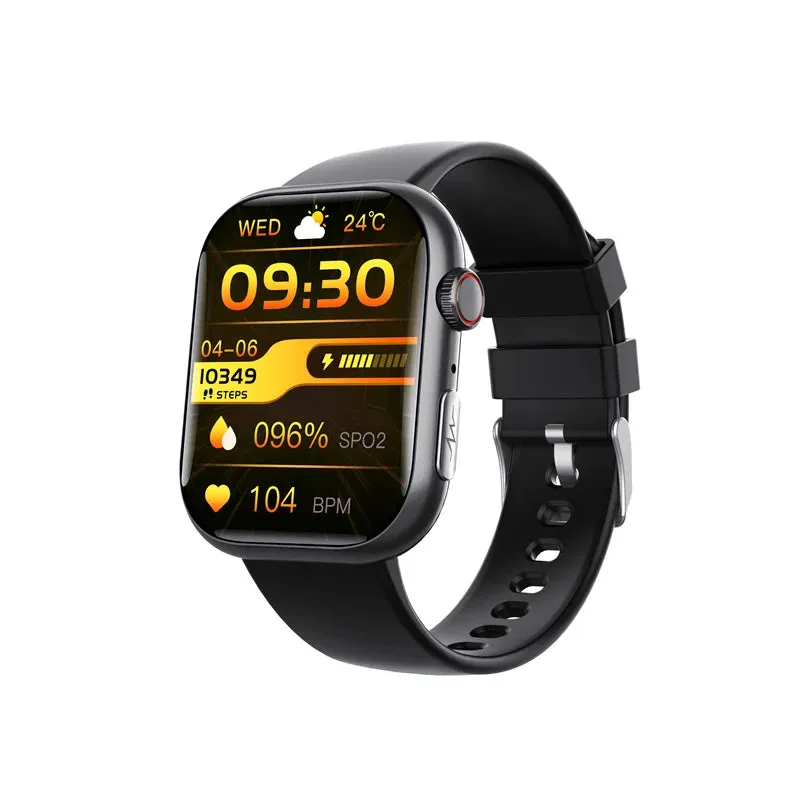 F100 Smart Watch Bluetooth Call 2.1inch Large Screen ECG HRV 24 Hrs Heart Rate Health Monitor SOS Men Women Smartwatch