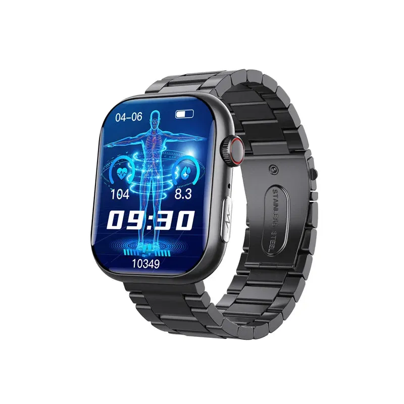 F100 Smart Watch Bluetooth Call 2.1inch Large Screen ECG HRV 24 Hrs Heart Rate Health Monitor SOS Men Women Smartwatch