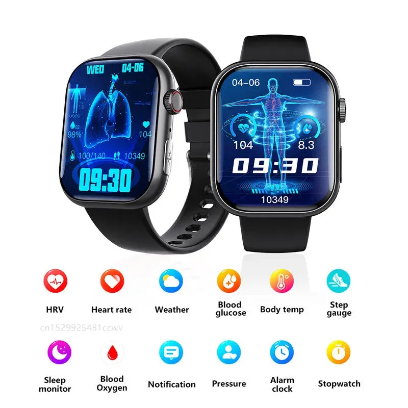 F100 Smart Watch Bluetooth Call 2.1inch Large Screen ECG HRV 24 Hrs Heart Rate Health Monitor SOS Men Women Smartwatch