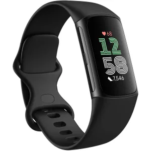 Fitbit Charge 6 Advanced Fitness & Health Tracker, Obsidian / Black Aluminum