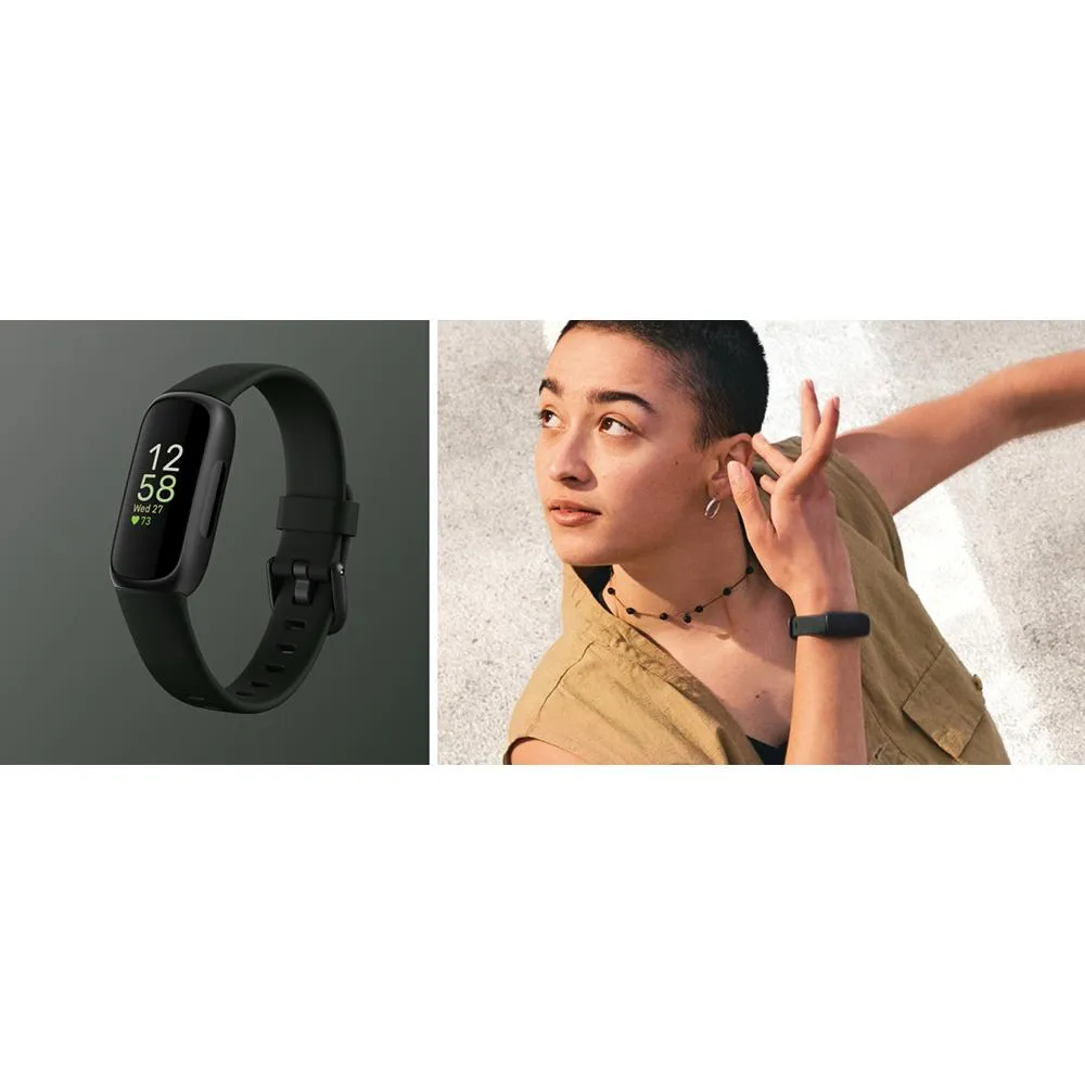 Fitbit Inspire 3 Health and Fitness Tracker, Midnight Zen / Black w/ Fitness Bundle